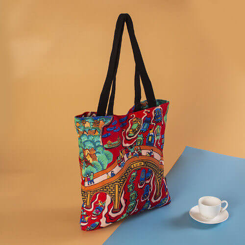 canvas tote bag with zipper